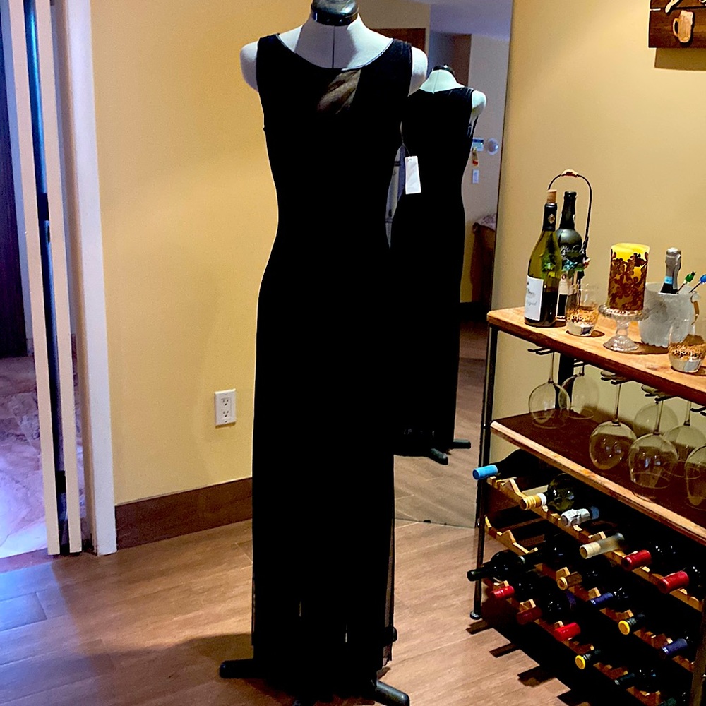 Black velvet stretch gown
